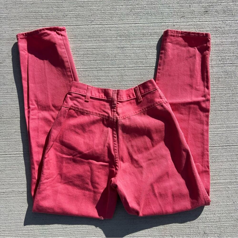 VTG 80s 90s frontier series high rise bareback coral salmon pink cowgirl Jeans